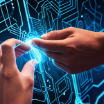 **

A vibrant online community where people are exchanging skills and talents. One person is teaching writing while another is demonstrating graphic design. Overlaid are glowing lines connecting the individuals, symbolizing trust and reciprocal exchange. The background features abstract representations of blockchain and AI, hinting at secure and efficient transactions.

**