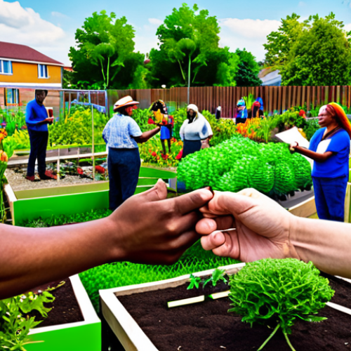 Home 14 호혜적 교환 시스템의 사회적 가치 측정 방법 - **Image Prompt:** A vibrant network graph visualizing connections within a community garden, showing...