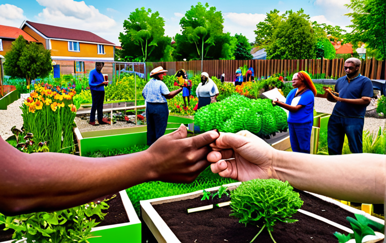 호혜적 교환 시스템의 사회적 가치 측정 방법 - **Image Prompt:** A vibrant network graph visualizing connections within a community garden, showing...